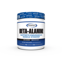 Gaspari Nutrition Beta-Alanine supplement container featuring an unflavored formula that supports endurance and muscle stamina, with 100 servings.