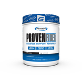Gaspari Nutrition Proven Fiber Digestive Support container showcasing the product's unflavored formula, ideal for digestive health.