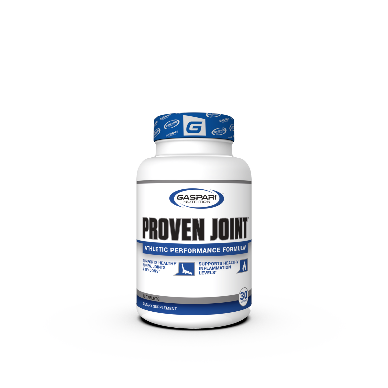 Front view of Gaspari Nutrition PROVEN JOINT supplement bottle, labeled as an athletic performance formula, supporting joint and bone health.
