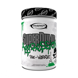 Gaspari Nutrition Super Pump Aggression pre-workout container with graffiti-style design and "Cucumber Lime" flavor.