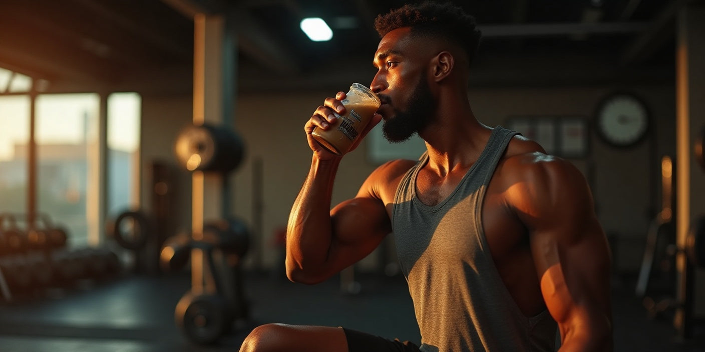 A Gym guy enjoying his high protein post workout