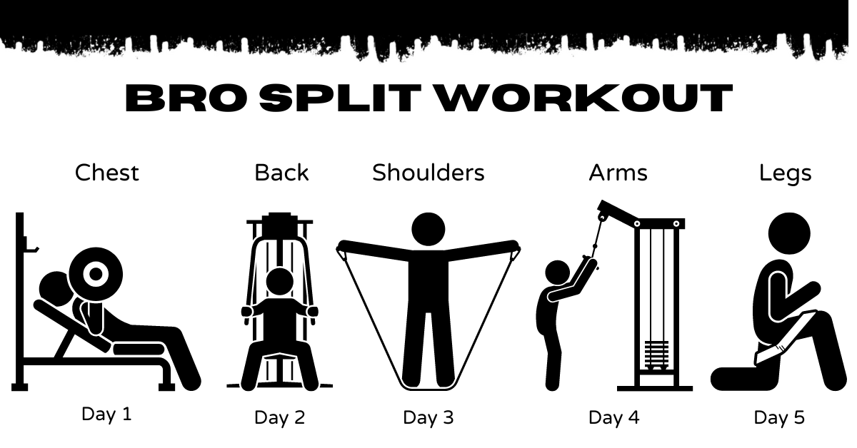 An image representing a bro split workout routine.