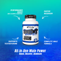 Anavite XT - Sports Multi-vitamin + Extreme Test Booster bottle displayed with performance boost benefits, highlighting key ingredients like Beta Alanine and Carnitine, perfect for boosting your workout efficiency.