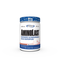 AminoLast Recovery & Endurance BCAA Superfuel container in Peach Raspberry flavor, designed for muscle recovery and endurance.