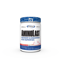 AminoLast Recovery & Endurance BCAA Superfuel container in Strawberry Kiwi flavor, designed for 30 servings.