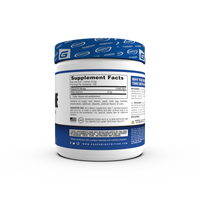 Side view of Gaspari Nutrition Beta-Alanine container showing supplement facts, including serving size and nutritional information.