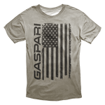 Gaspari 'Merican Flag T-shirt - Stone Wash Gray