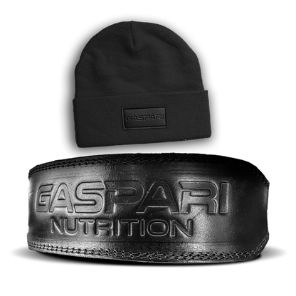 Gaspari - Genuine Leather Weight Belt + Beanie Bundle - Gaspari Nutrition 