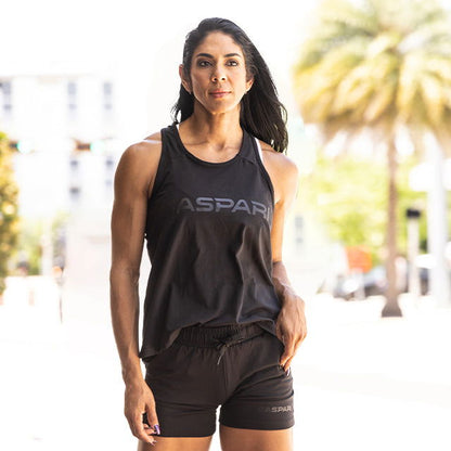 Woman Wearing Gaspari Women's Shorts - Black - Gaspari Nutrition 