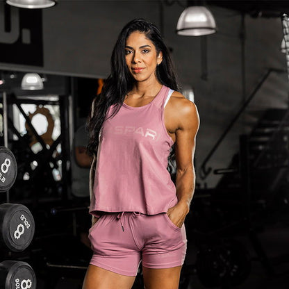 Woman Wearing Gaspari Women's Tank Top - Pink - Gaspari Nutrition 