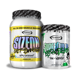 Get Swole Stack labeled with SizeOn and SuperPump Aggression, designed for fitness enthusiasts.
