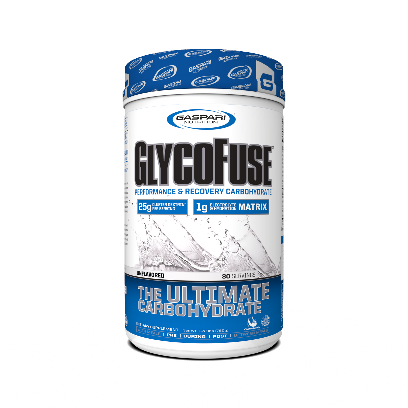 GlycoFuse container in Unflavored option, promoting rapid energy and recovery for athletes.