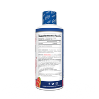Back view of Liquid Carnitine 3000 by Gaspari Nutrition, showing supplement facts and ingredients for effective metabolism support.