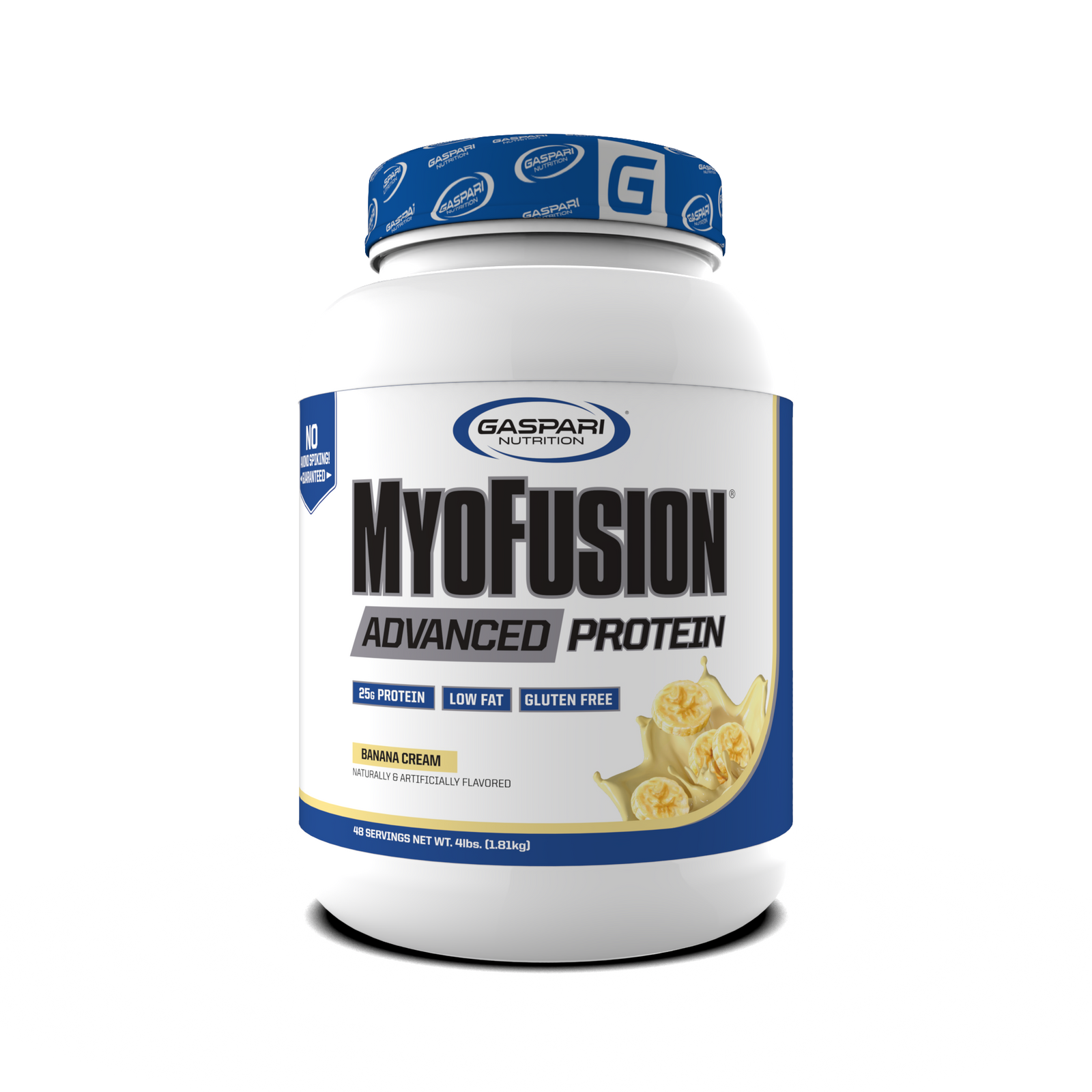 MyoFusion Advanced Protein - featuring flavors and benefits of the protein blend in an attractive layout.
