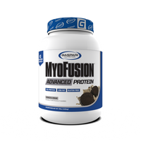 MyoFusion Advanced Protein - highlighting key features of the protein blend on product packaging.
