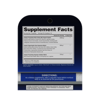 Supplement facts for PLASMAJET highlighting key ingredients and nutritional information.