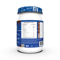 Back of Proven Blend triple protein blend packaging highlighting the supplement facts and benefits.