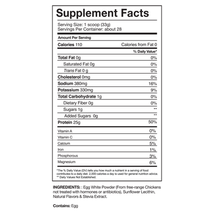 Proven Egg supplement facts