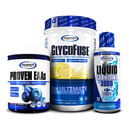 GlycoFuse packaging showcasing the ultimate carbohydrate blend designed for energy and recovery during workouts.