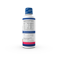 Back view of the mixed berry flavor Proven Pump bottle, displaying the supplement facts and ingredient details.