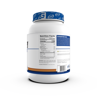 Different serving sizes of Gaspari Proven Whey – 100% Hydrolyzed Whey Protein Isolate tub viewed from the back, detailing Whey Protein nutrition.