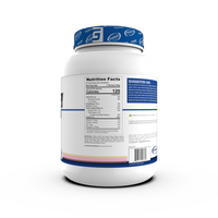 Side view of Gaspari Proven Whey – 100% Hydrolyzed Whey Protein Isolate tub showing nutritional breakdown aiming to attract Whey Protein buyers.