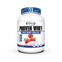 Gaspari Proven Whey – 100% Hydrolyzed Whey Protein Isolate tub in a clear view, illustrating the nutritional benefits of this Whey Protein powder.