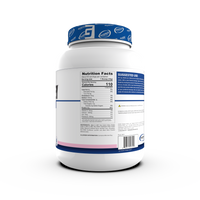 Front view of Gaspari Proven Whey – 100% Hydrolyzed Whey Protein Isolate tub emphasizing calorie count and Whey Protein purity.
