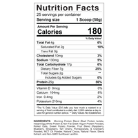 Nutritional facts label for Gaspari Nutrition Quick Meal | Real Food Blend detailing calories, serving size, and nutrient content.