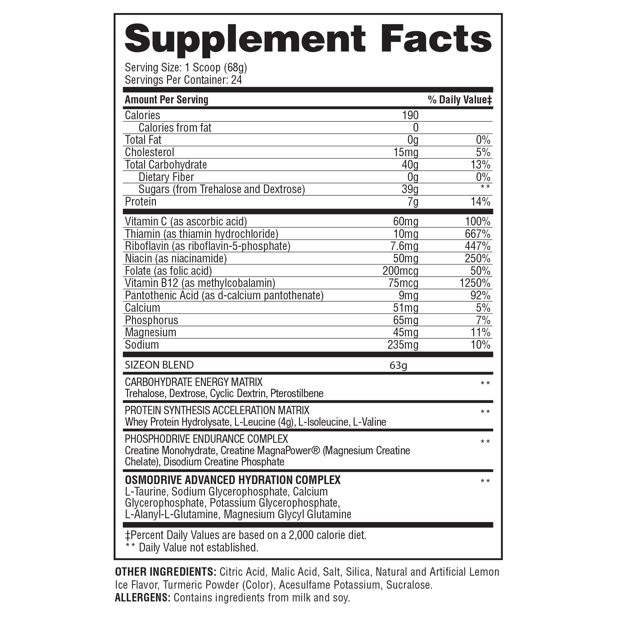 Gaspari Nutrition SizeOn muscle building supplement facts