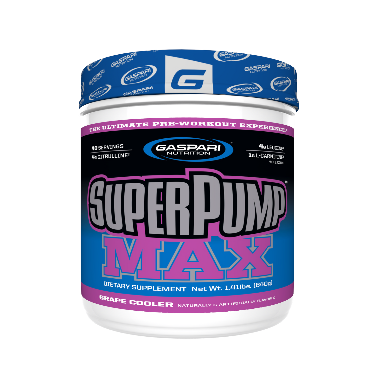 Gaspari Nutrition SuperPump Max pre-workout container in Orange Cooler flavor, optimized for muscle endurance.