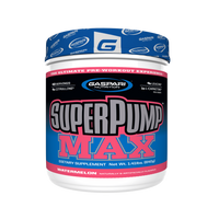 Gaspari Nutrition SuperPump Max pre-workout supplement container in Watermelon flavor, designed for ultimate performance.