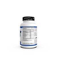 Back view of Viradex XT Test Booster bottle displaying Supplement Facts, ingredients, and usage instructions.