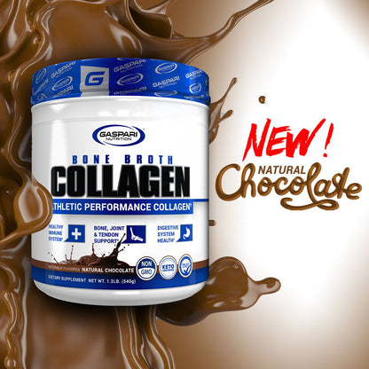 Bone broth collagen in new natural chocolate flavor by Gaspari Nutrition