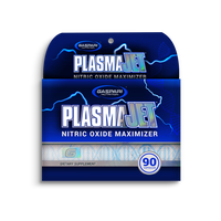 Front view of PLASMAJET Nitric Oxide Maximizer package with vibrant colors and eye-catching design.