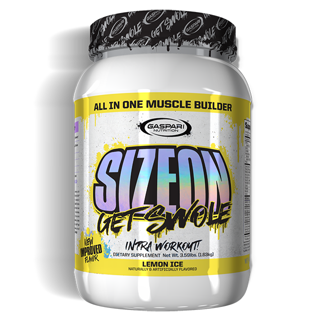 SizeOn intra-workout supplement in Lemon Ice flavor by Gaspari Nutrition