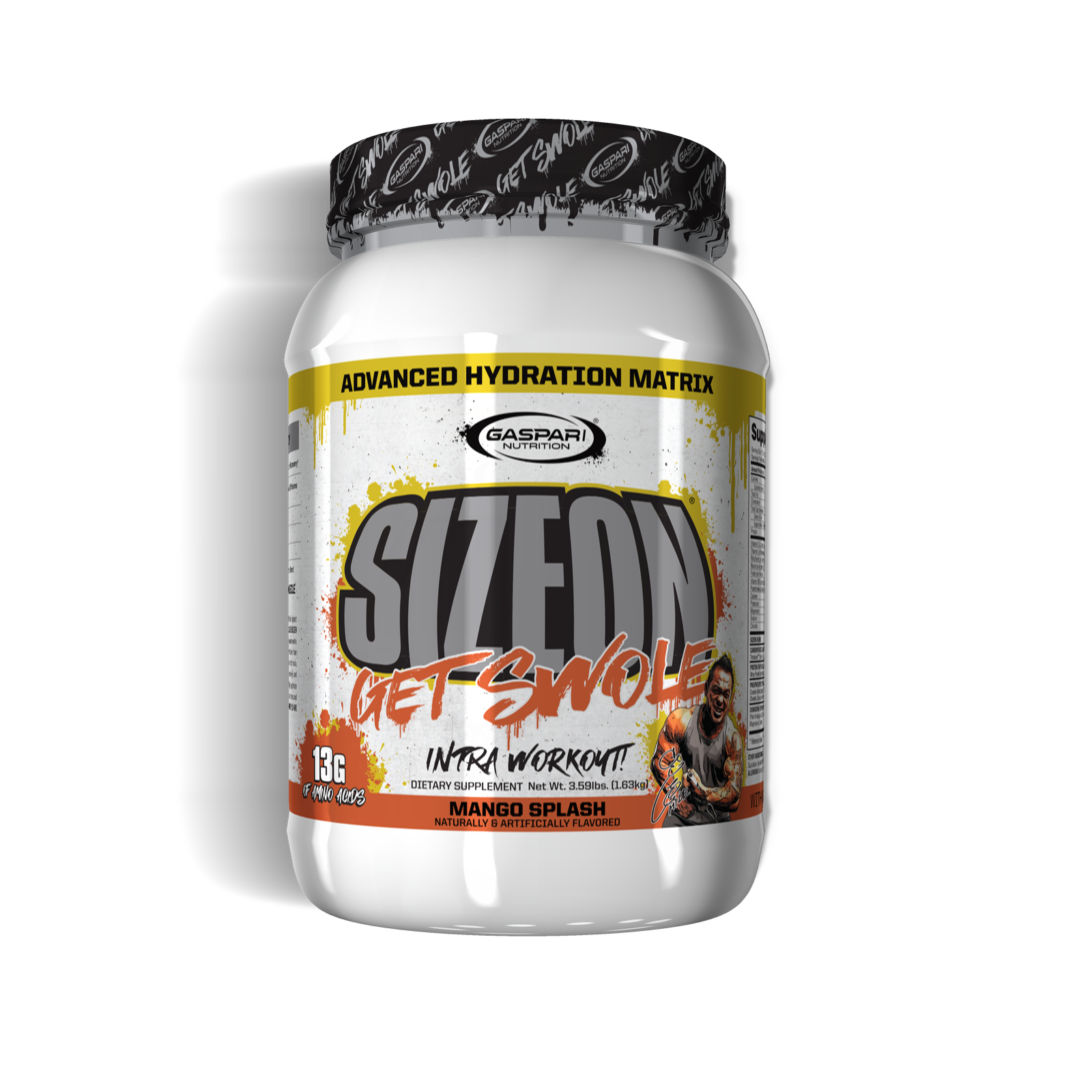 SizeOn intra-workout supplement in Mango Splash flavor by Gaspari Nutrition