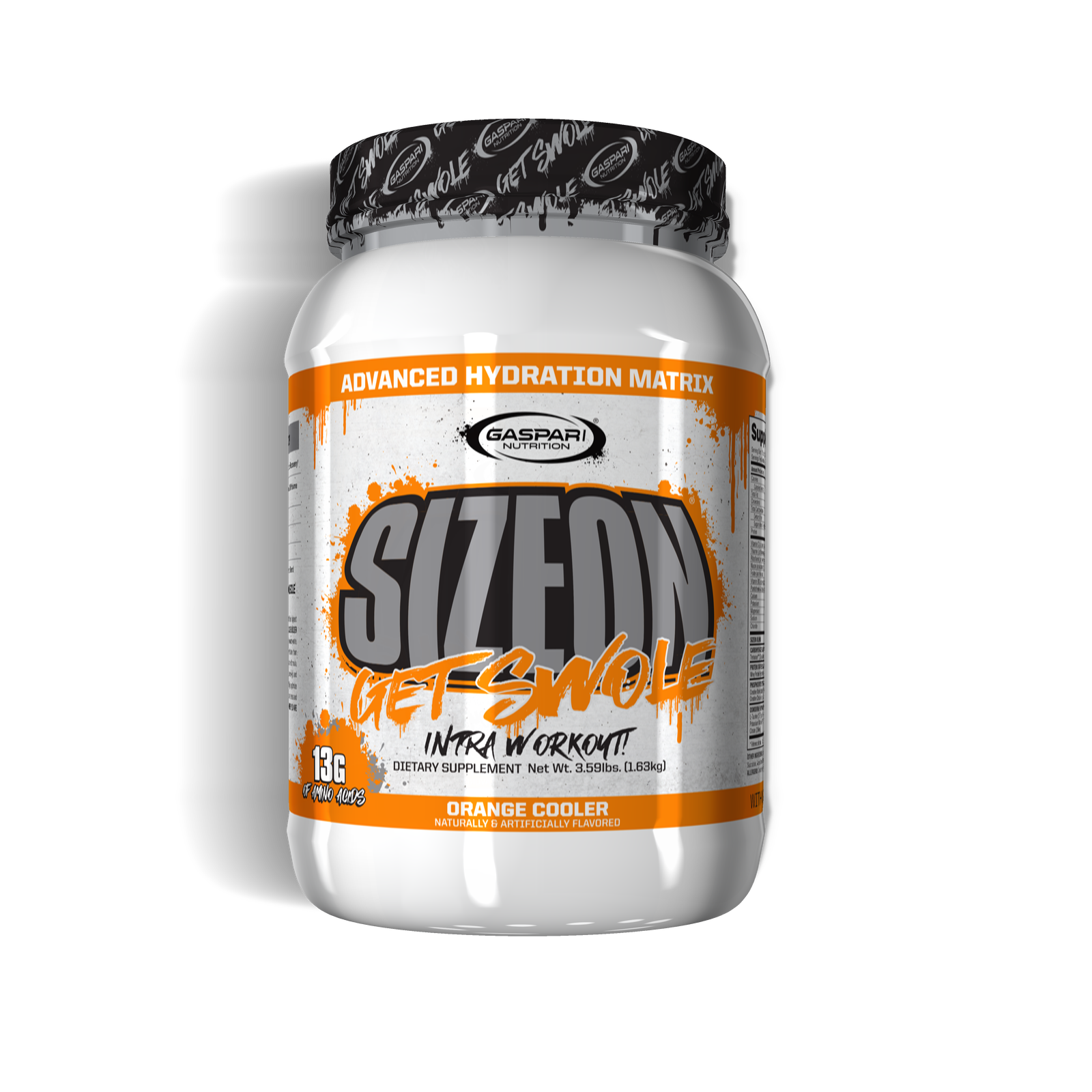 SizeOn intra-workout supplement in Orange Cooler flavor by Gaspari Nutrition