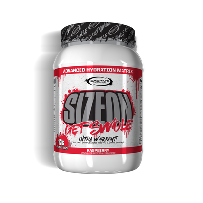 SizeOn intra-workout supplement in Raspberry flavor by Gaspari Nutrition