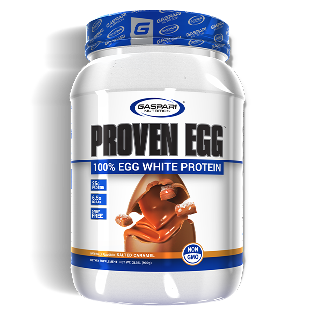 Gaspari Nutrition Proven Egg, Egg White Protein Powder, Salted Caramel Flavor, 2lb bottle